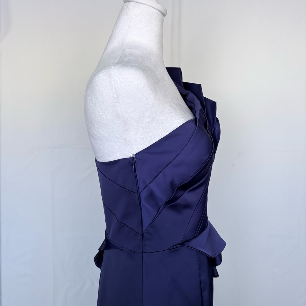 Cartise Satin One Shoulder off Sheath Peplum Purple Party Graduation Dress Sz 8 - Picture 6 of 14